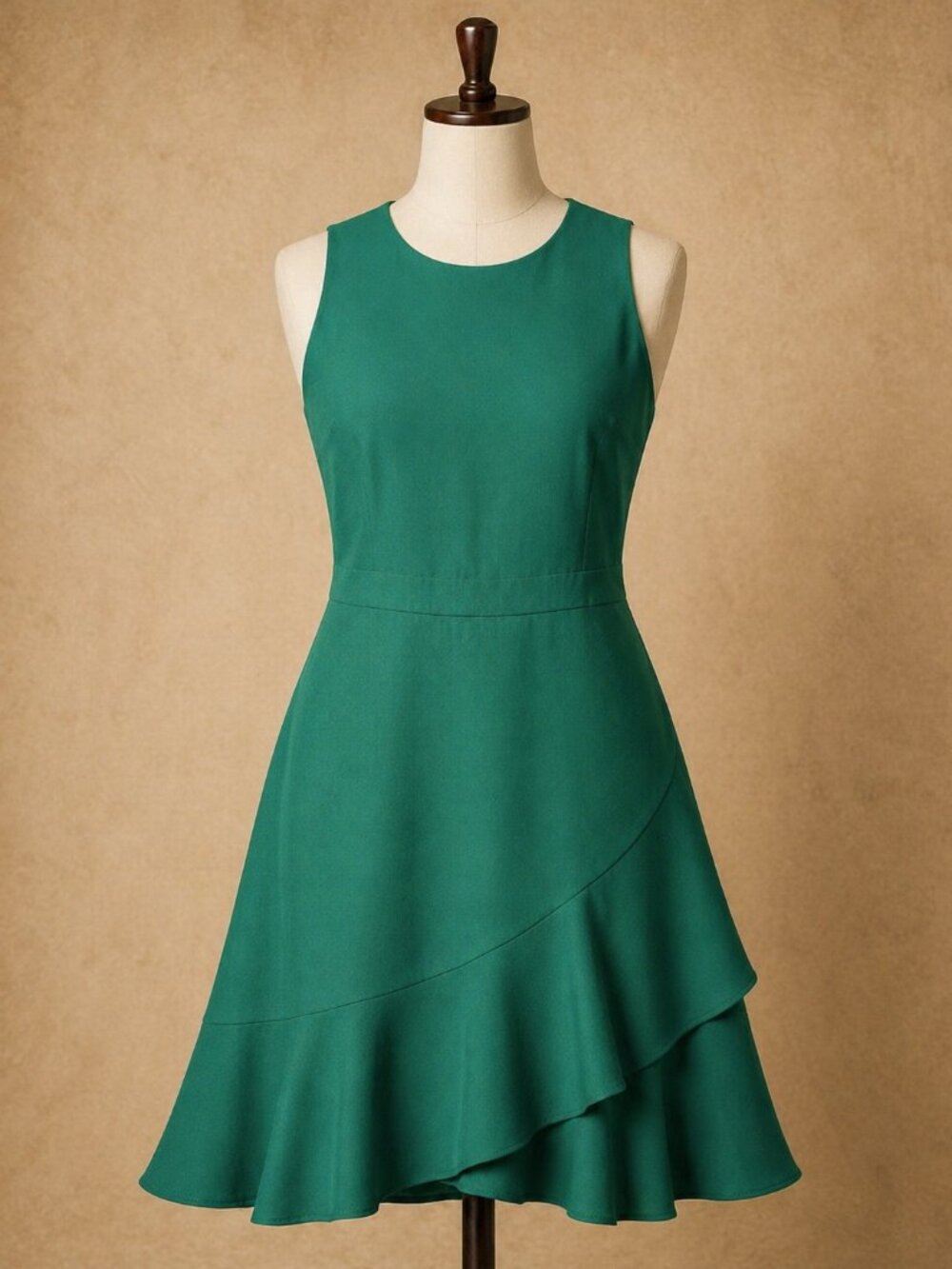 Banana Republic Emerald Green Asymmetric Sleeveless Dress Size 8 Petite Y2K